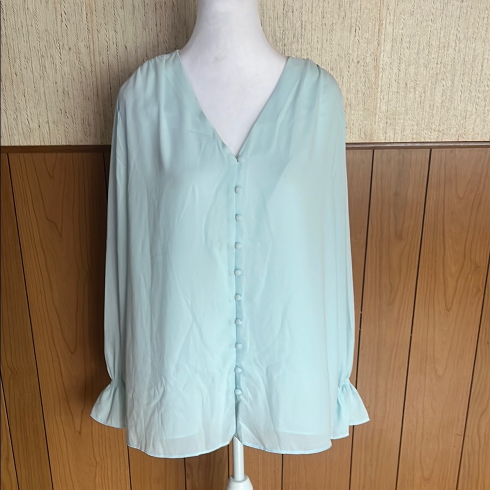 ALFANI Elegant‎ Women's Light Blue Blouse Size XL